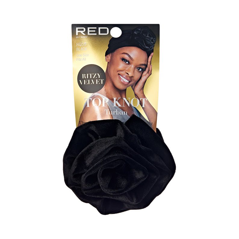 Red Top Knot Turban