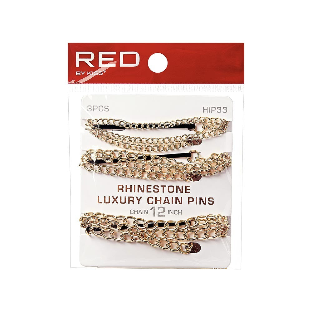 Red Luxury Chain Clips 3pcs