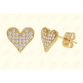 GNS - Gold Double Hearts Earrings (CZ055G)