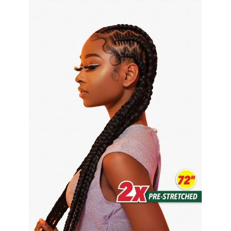 Sensationnel X-pression 2x Pre Stretched 72 Braid Crochet Hair African Collection 100% Kanekalon Fiberbraids