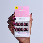 Kiss Glam Embellished Press On Fake Glue Nails - Simple Joys | Design, Purple, Short, Round official pack