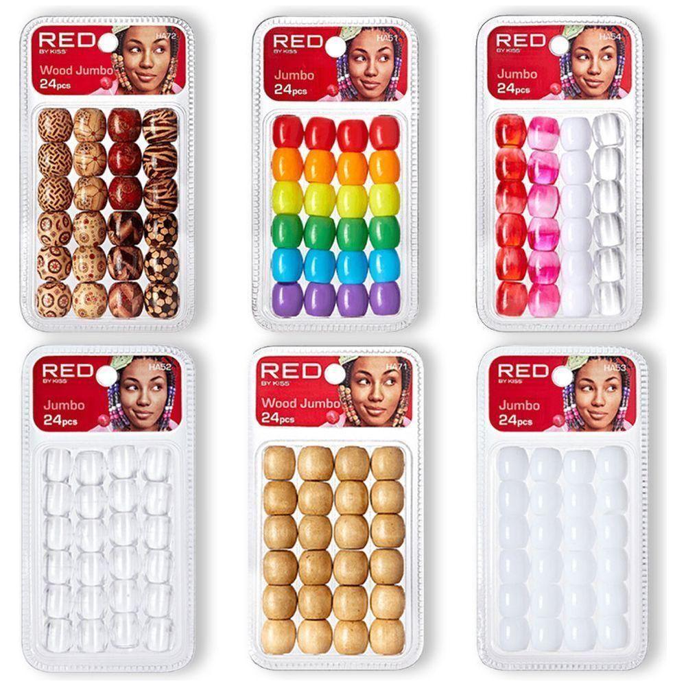 Red Jumbo Clear Beads