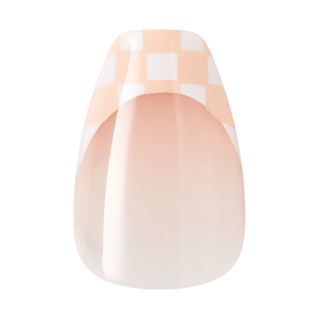 Kiss Core Design Press On Fake Glue Nails - Cheers | French Design, Neutral, Short, Coffin official pack