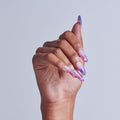 Kiss Core Magnetic Press On Fake Glue Nails - Twinkling Stars | French Magnetic, Purple, Long, Almond official pack