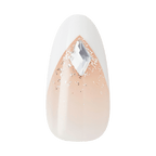 Kiss Glam 3D & Jewel Press On Fake Glue Nails  - Applause | 3D & Jewel French Design, White, Medium, Almond official pack