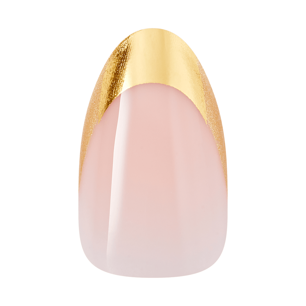 Kiss Core Design Press On Fake Glue Nails - Together | French, Gold, Medium, Almond official pack
