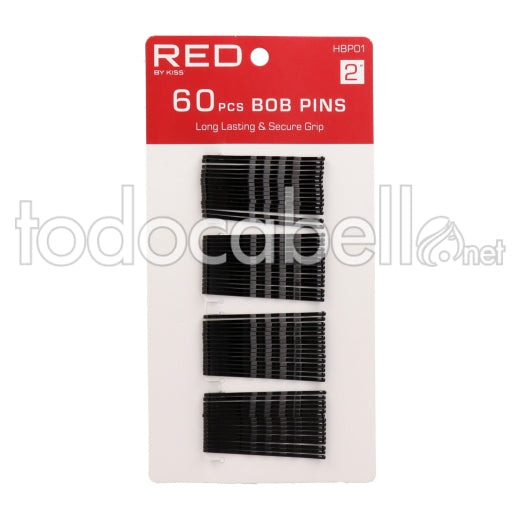 Red 60 Pcs Bob Pins