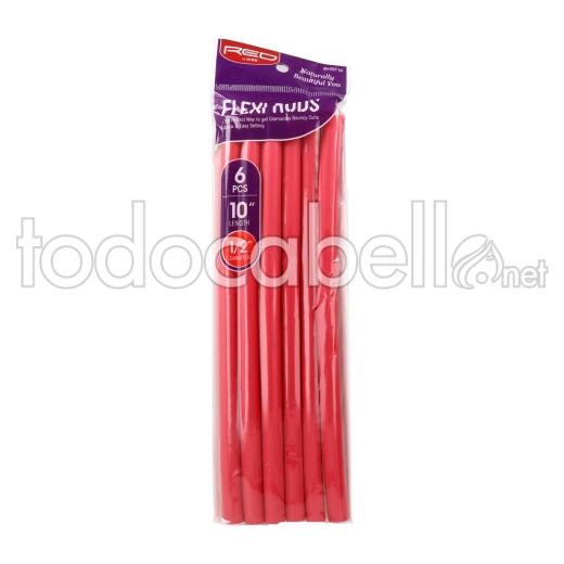 Red 6 Pcs Flexi Rods 1/2