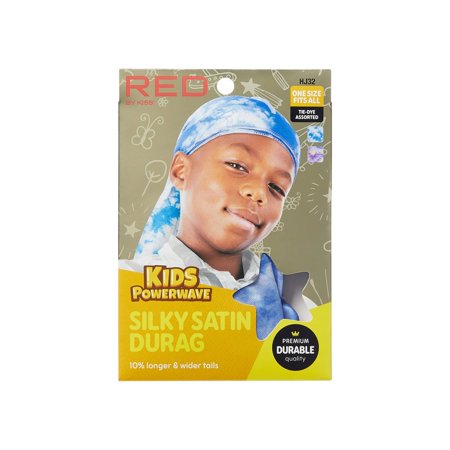 Red by Kiss Kids Powerwave Silky Satin Durag - Tie Dye Assorted