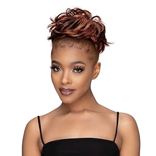 Janet Collection Human Hair Blend Bun Remy Illusion Scrunch Retro (VANILLA LUSH)