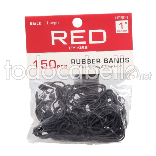 Red By Kiss Rubber Bands 150pcs Large Black HRB04