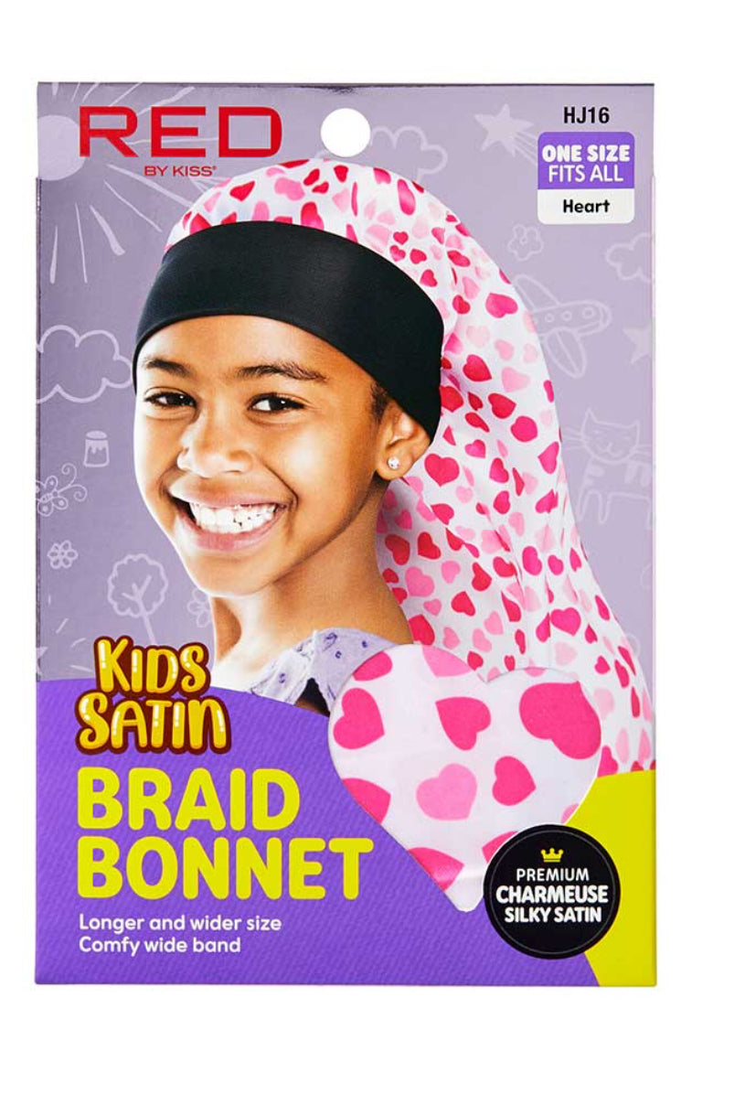 Red By Kiss Kids Satin Braid Bonnet