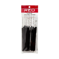 RED 12PC Pin Tail Comb BLK