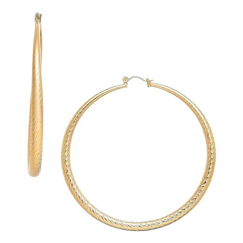 RED by Kiss Glam Hollow Hoop DC Earrings, Fashion & Stylish Jewelry, Secure Hypoallergenic Pincatch, Lightweight Daily Essential Accessory, Lead & Nic