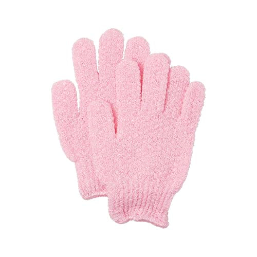 Red by Kiss Body Exfoliating Bath & Shower Hard Mitten Gloves, One Size Fits Most, Buffs Away Dead Skin & Impurities, Ideal for Smoother, Softer Skin