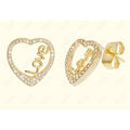 GNS - Gold Love Heart Earrings (CZ158G)