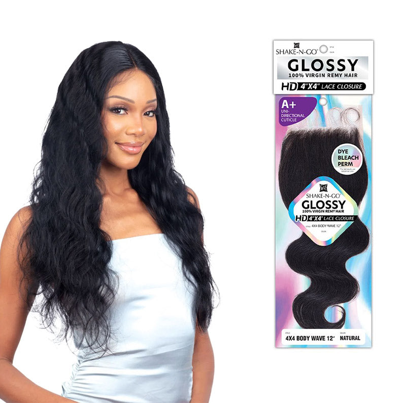 Glossy 4×4 Lace Closure Body Wave 12 Inch