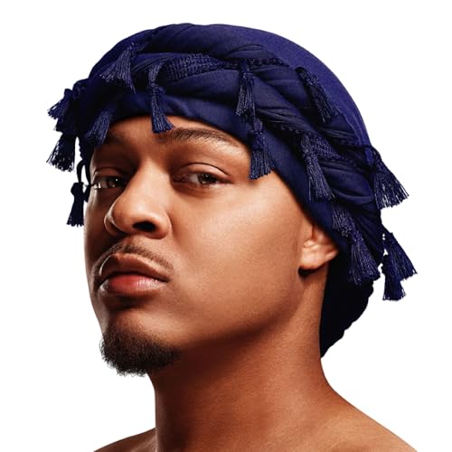 Red Tassel Satin-Lined Halo Turban