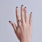 Kiss Core French Press On Fake Glue Nails - Full of Fun | French Tips, Black, Medium, Almond official pack