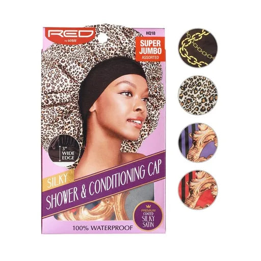 Red Silky Shower Conditioning Cap