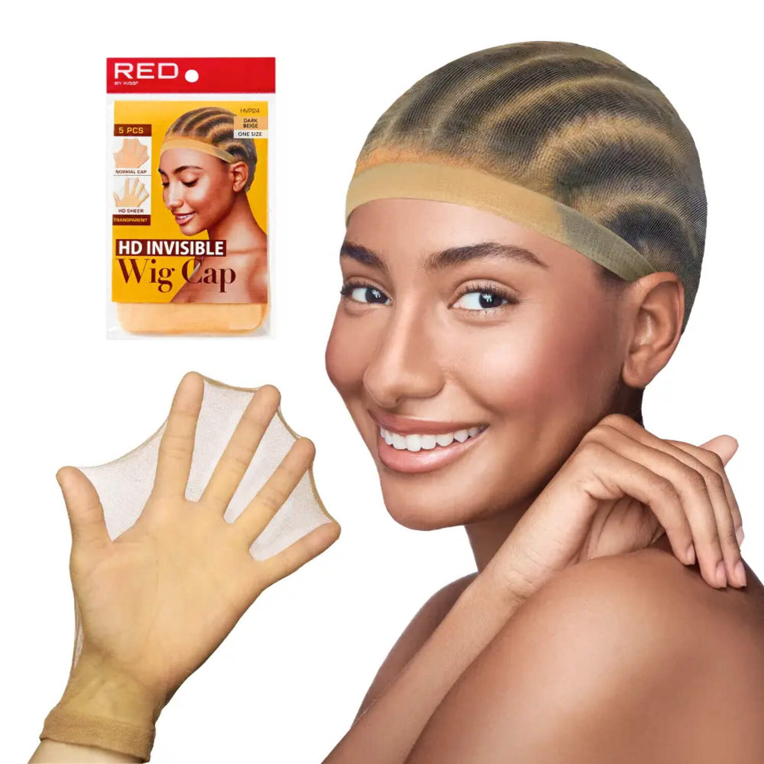 HD Invisible Wig Cap Dark Beige 5pcs