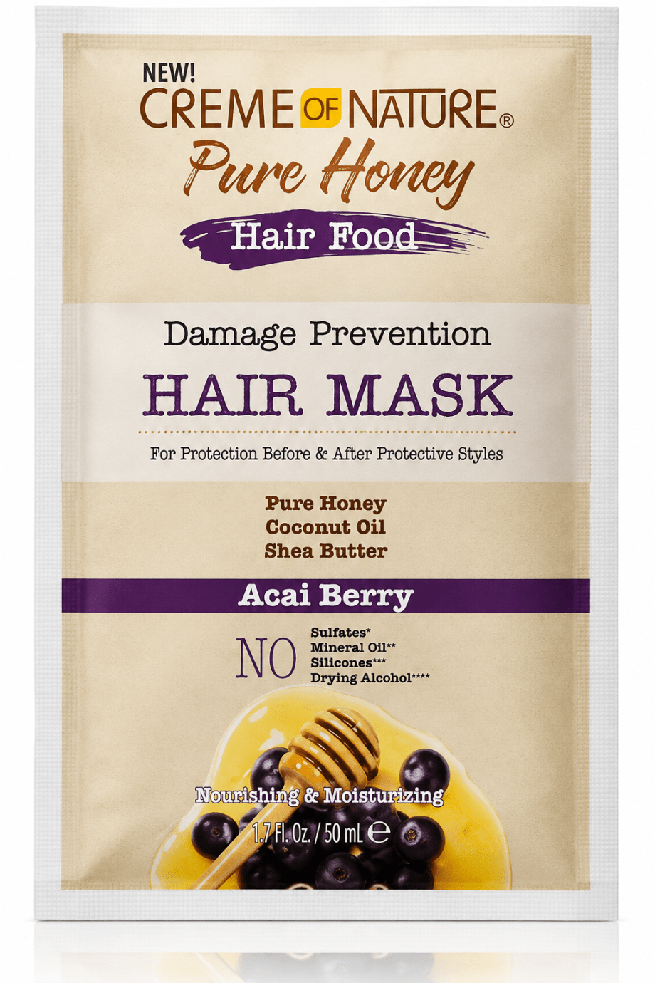 Creme Of Nature Pure Honey Hair Food Hair Mask 1.7 Oz *