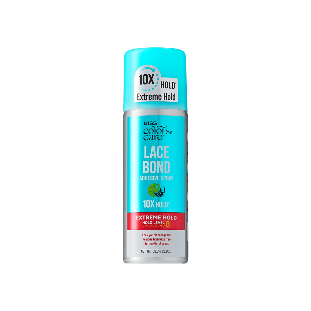 Kiss Colors & Care Lace Bond Spray | Extreme Hold, Wig Adhesive Spray, Wig Glue, Travel Size, 2 oz, Hair Care official pack