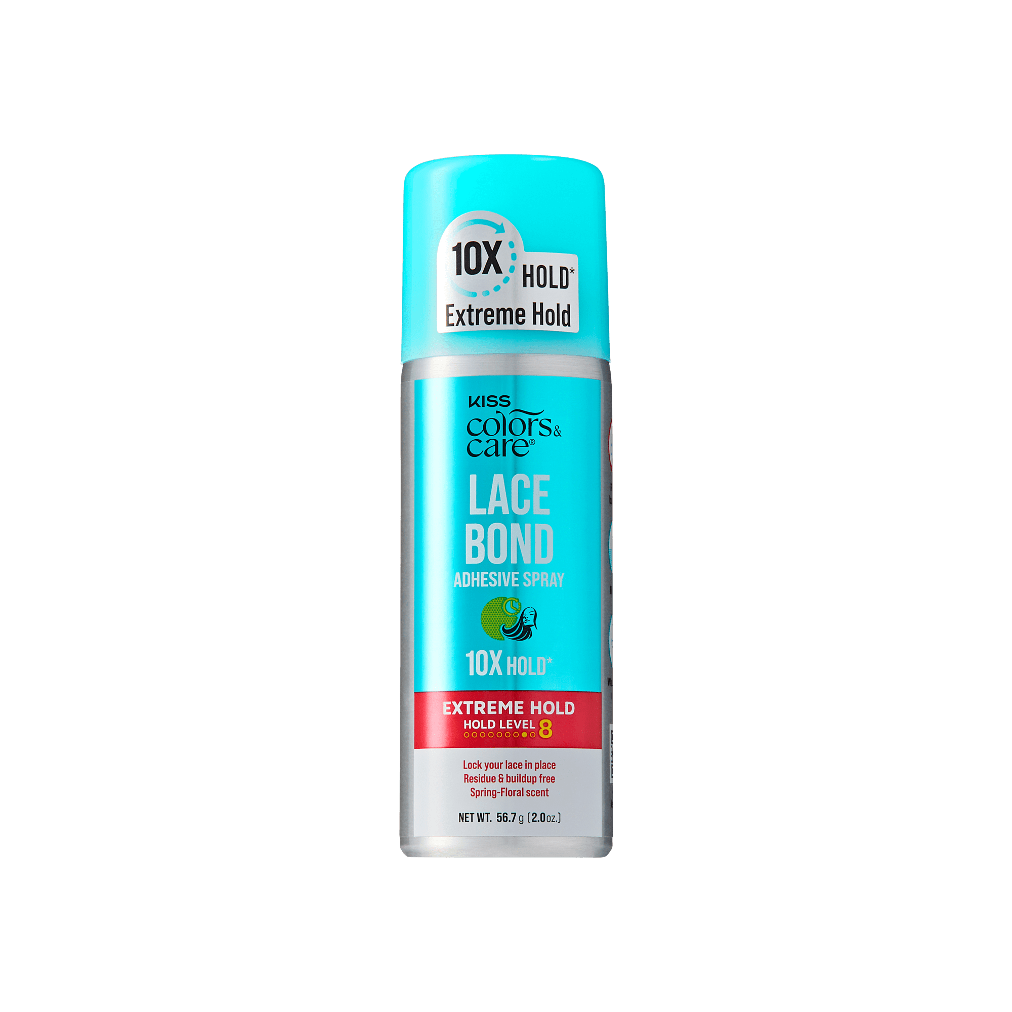 Kiss Colors & Care Lace Bond Spray | Extreme Hold, Wig Adhesive Spray, Wig Glue, Travel Size, 2 oz, Hair Care official pack