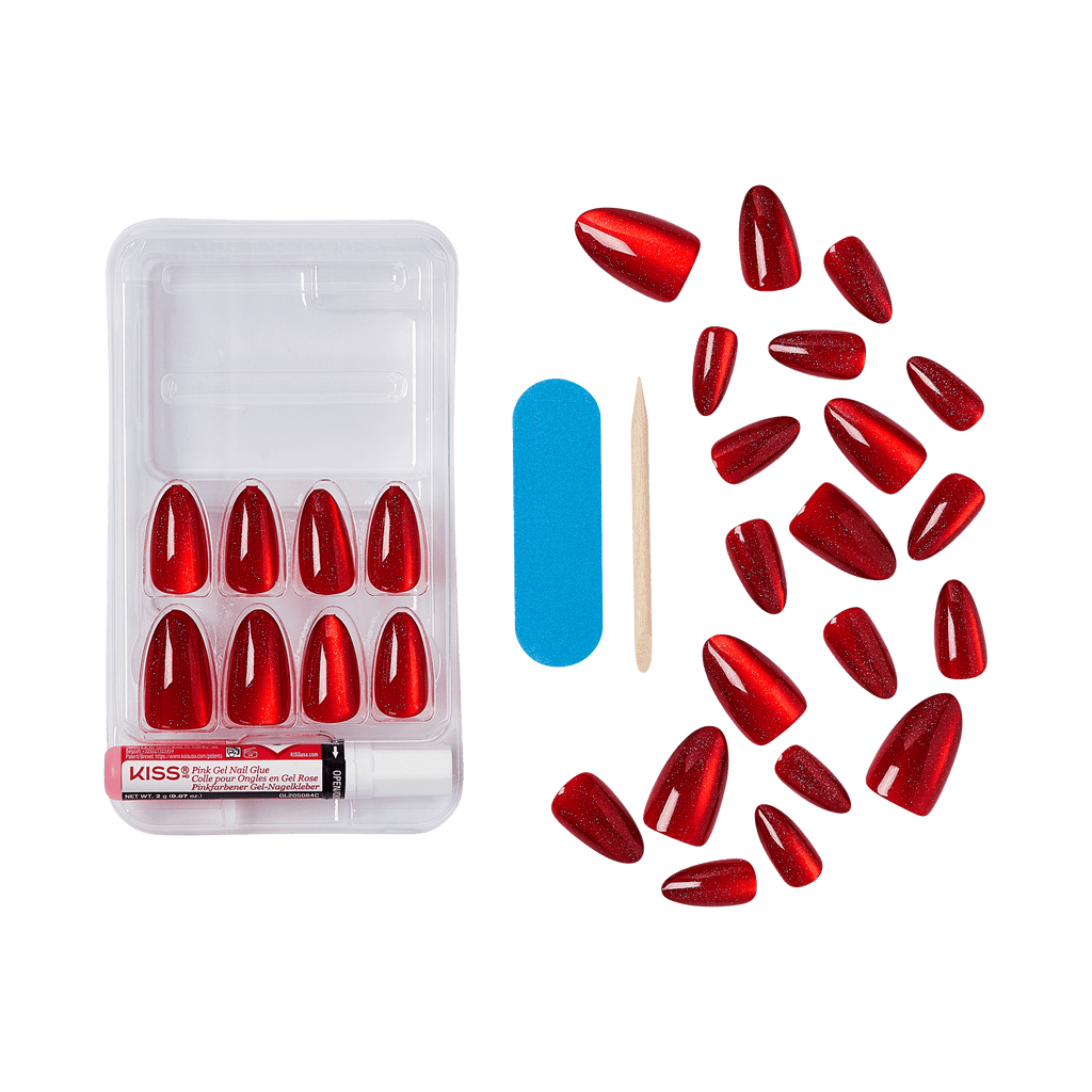 Kiss Voguish Fantasy Holiday Press On Glue Nails - Carol for You official pack