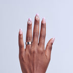 Kiss Icon Press On Fake Glue Nails - Vibrant | 3D & Jewel French, Pink, Medium, Almond official pack
