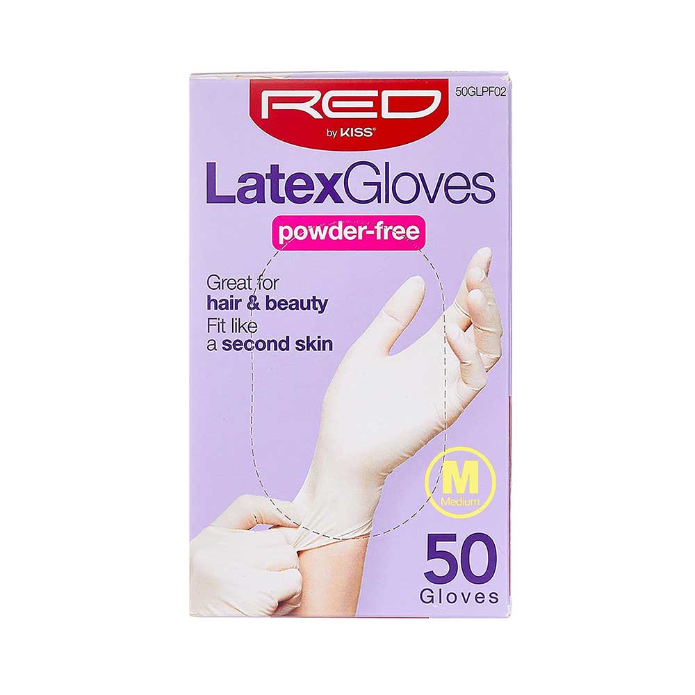 RED by KISS Powder-Free Latex Gloves (50pcs) official pack