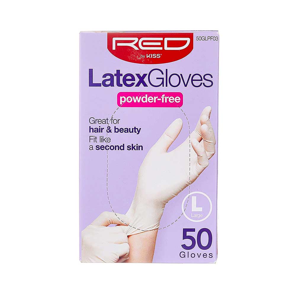 RED by KISS Powder-Free Latex Gloves (50pcs) official pack