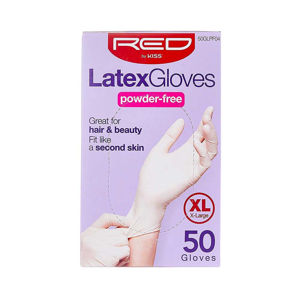 RED by KISS Powder-Free Latex Gloves (50pcs) official pack