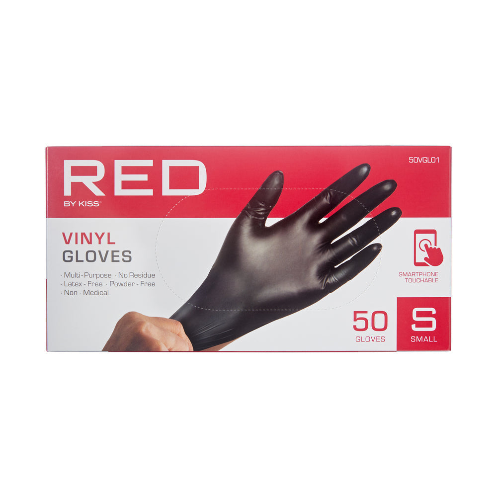 RED by KISS Black Vinyl Gloves (50pcs) official pack