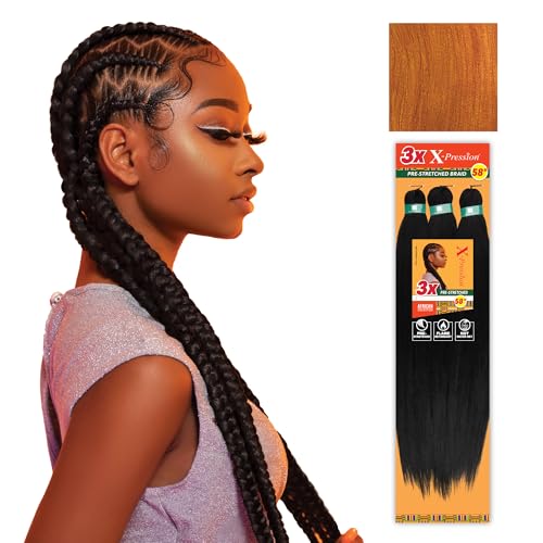 Sensationnel X-Pression Prestretched Braids-3X 58in,1pk CINNAMON
