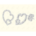 GNS - Silver Double Hearts Earrings (CZ157S)