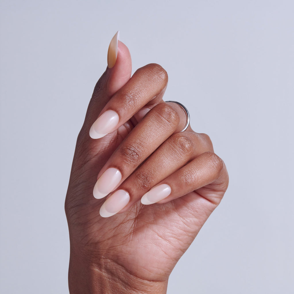 Kiss Core French Press On Fake Glue Nails - Burble | French Tips, White, Medium, Almond official pack