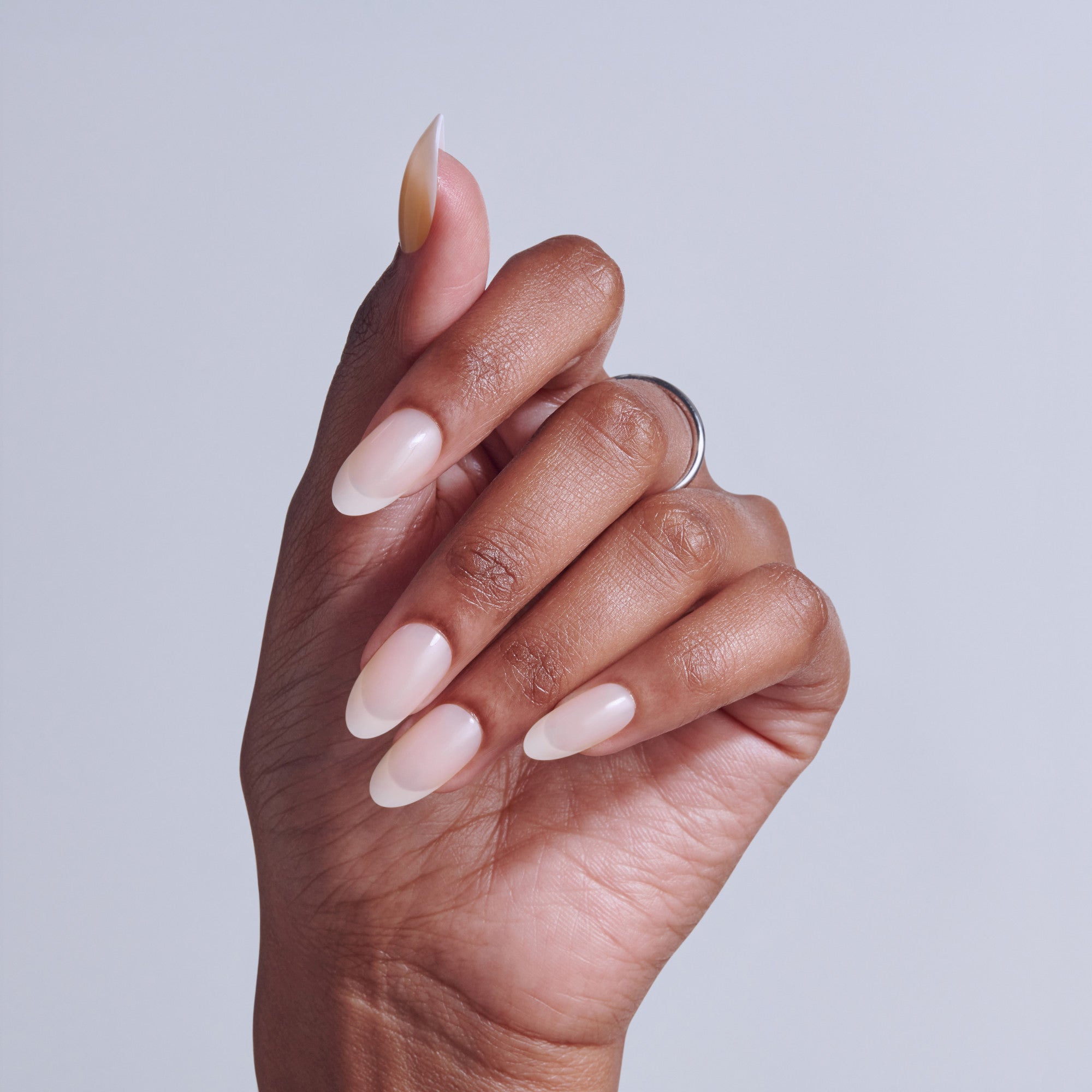 Kiss Core French Press On Fake Glue Nails - Burble | French Tips, White, Medium, Almond official pack