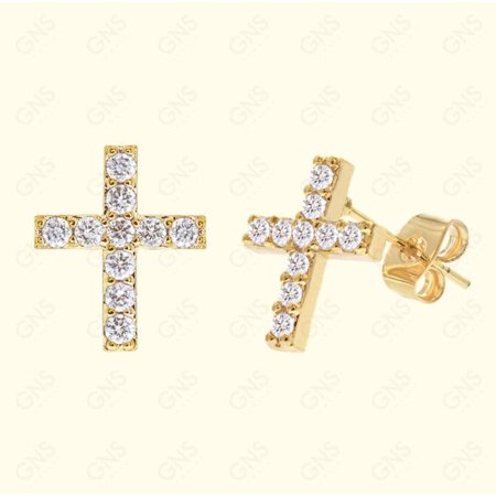 GNS - Gold Cross Earrings (CZ057G)