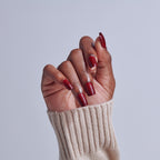 Kiss Core Color Press On Fake Glue Nails - Sprightly | Solid, Red, Short, Squoval official pack