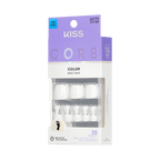 Kiss Core Color Press On Fake Glue Toenails - Toe-tally Yours | Solid, White, Short, Squoval, Pedicure official pack