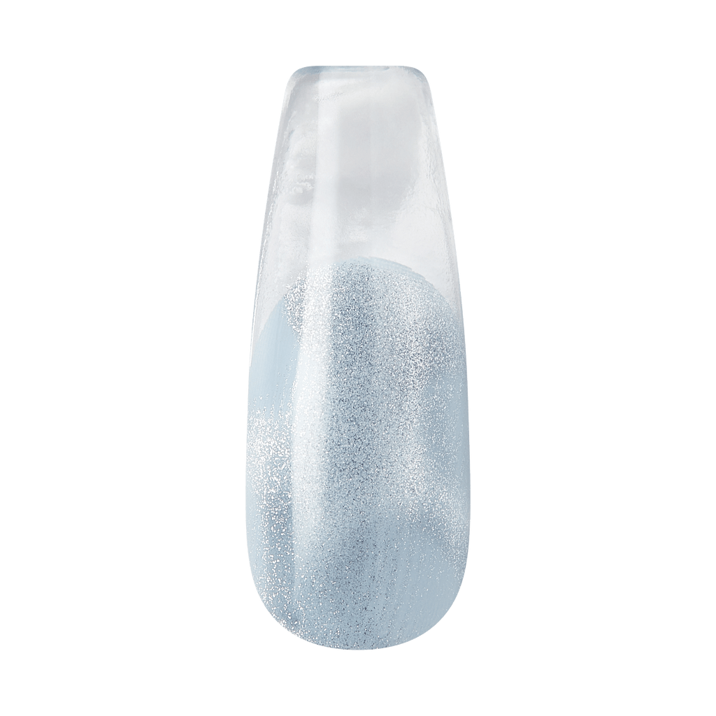 Kiss Glam 3D & Jewel Press On Fake Glue Nails  - Seraphic | Design, Blue & Clear, Long, Coffin official pack