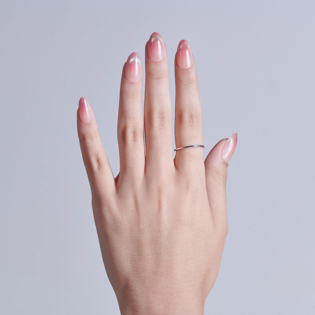Kiss Glam Embellished Press On Fake Glue Nails - Stardust Wonder | Design, Pink, Medium, Almond official pack