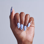 Kiss Core Design Press On Fake Glue Nails - Credit | Design, Blue, Medium, Almond official pack