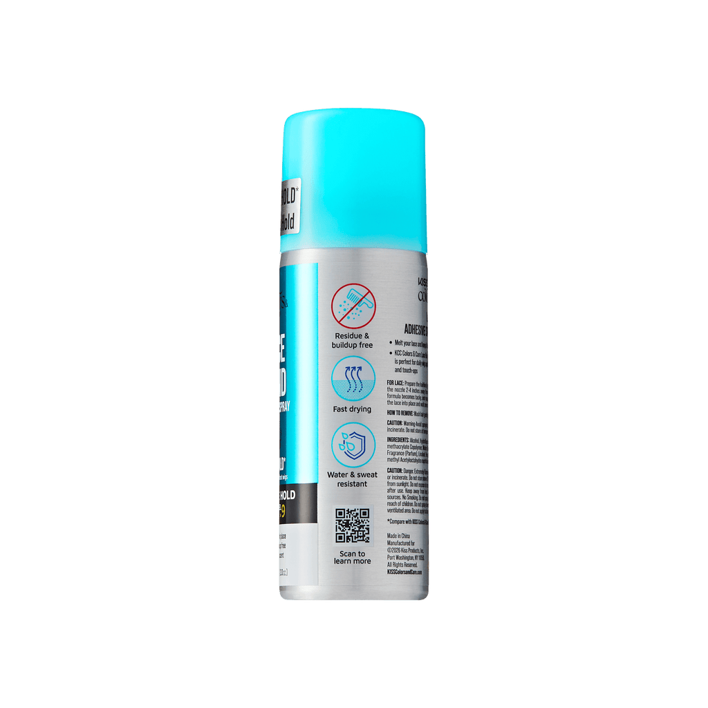 Kiss Colors & Care Lace Bond Spray | Ultimate Hold, Wig Adhesive Spray, Wig Glue, Travel Size, 2 oz, Hair Care official pack