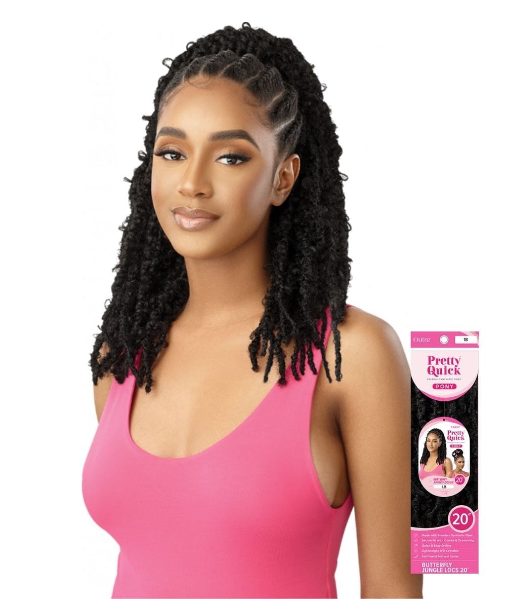 Outre Pretty Quick Wrap Pony Butterfly Jungle Locs 20" #1