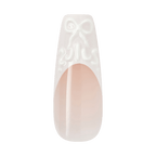 Kiss Glam 3D & Jewel Press On Fake Glue Nails  - Breath of Harmony | French, White, Long, Coffin official pack