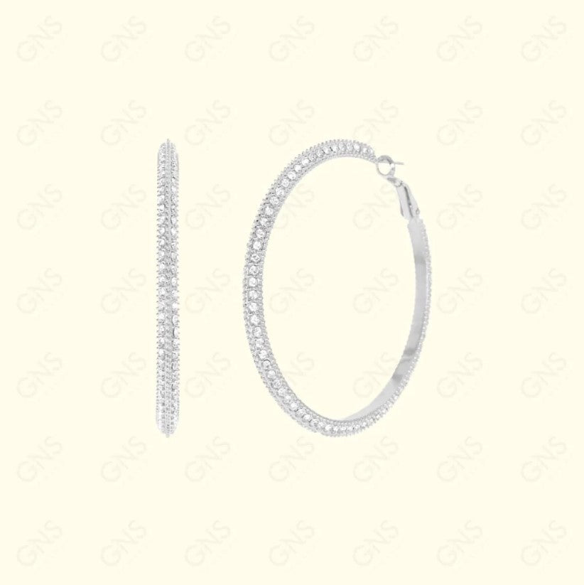 GNS - Silver Hoop Earrings (EH006S)