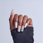 Kiss Glam 3D & Jewel Press On Fake Glue Nails  - Wrapped in Beauty | 3D & Jewel French Design, White, Long, Square official pack