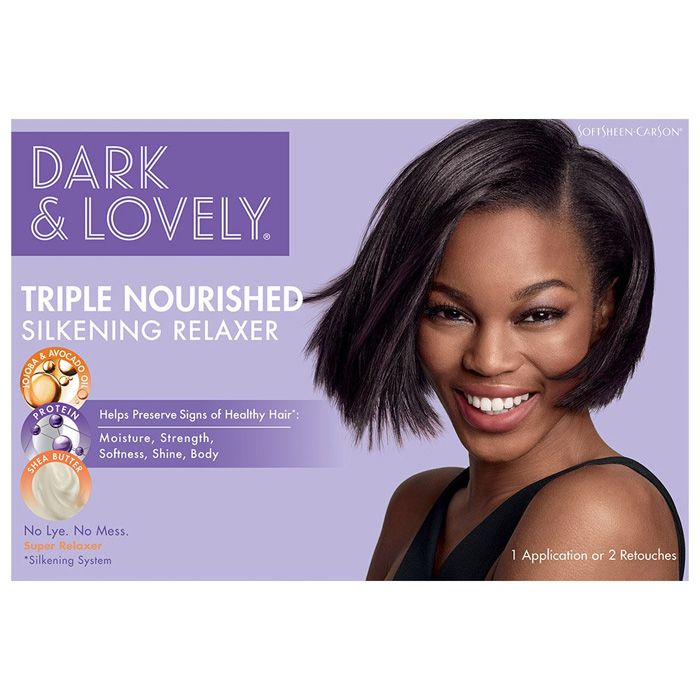 Dark and Lovely Healthy Gloss Relaxer Kit Super — official pack photo 72790004223 (72790004223_darkandlovely_moisturizingrelaxer_super_textured_hair_relaxer_packshot1.jpg) from softsheen-carson.com